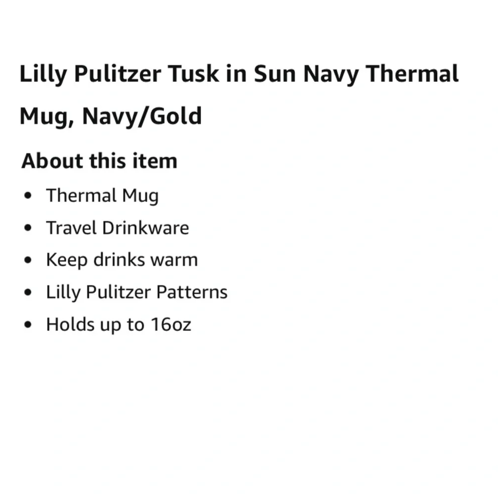 Lilly Pulitzer Tusk in Sun Navy Thermal Mug